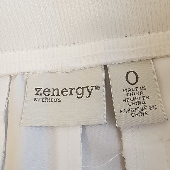 Chico's Zenergy White Clean Minimalist Ankle Pants Zip Pockets - Picture 3 of 6